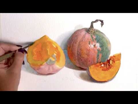 Видео: Рисуем тыквы акварелью с натуры