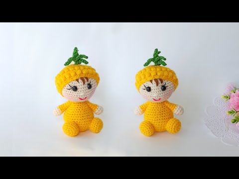 Видео: Супер просто🍍Как вязать АНАНАСОВОГО гнома крючком🍍Кукла амигуруми