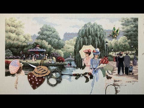 Видео: #97. Вышивка/ Dimensions 35021 - A Stroll In The Park / Прогулка в парке/ Первый отчёт