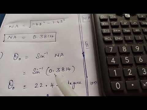 Видео: Рассчитайте числовую апертуру и угол приема оптического волокна в воде и воздухе.