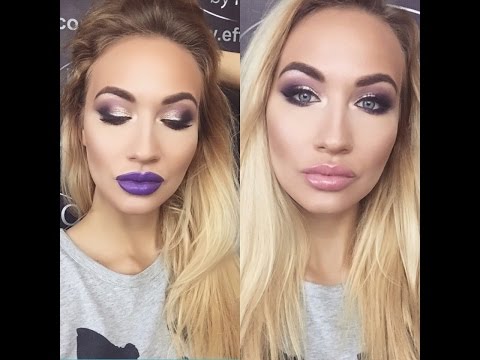 Видео: ВЕЧЕРНИЙ МАКИЯЖ  СИРЕНЕВЫЙ С ЗОЛОТОМ