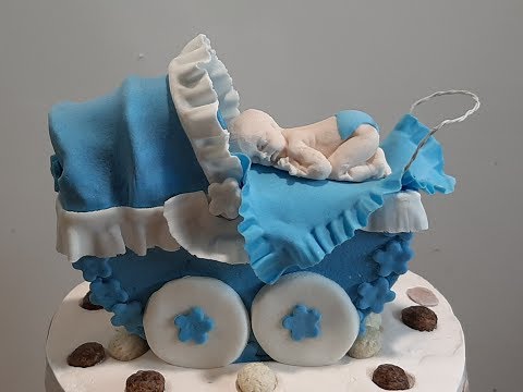 Видео: ТОРТ С МЛАДЕНЦЕМ  ДЛЯ МАЛЬЧИКА НА 1ГОД КОЛЯСКА ИЗ МАСТИКИ  МК Olya konditer