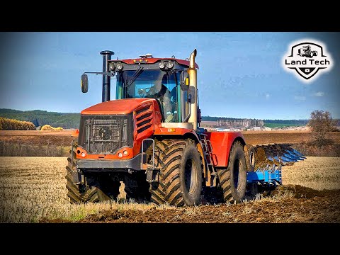 Видео: Трактор Кировец К-744 с плугом ППО-8-35 - рекорд сезона по вспашке! Тестирование автопилота NAVMOPO!