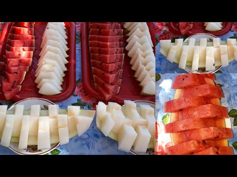 Видео: 🍉Как Быстро и Красиво Нарезать Арбуз  и Дыню!🍈 How to Quickly and Beautifully Cut Vrmelon  and Melon