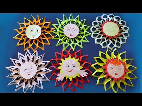 Видео: Солнышко из бумаги/ 6 вариантов/ Весенние поделки на Масленицу