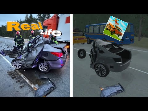 Видео: Аварии на реальных событиях в ВАЗ краш тест симулятор 2 #36