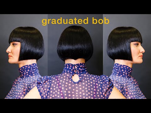 Видео: Градуированный боб/Как правильно стричь градуированный боб.