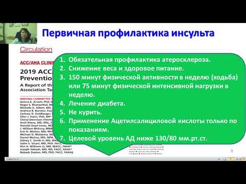Видео: Усова Н.Н. Профилактика инсульта