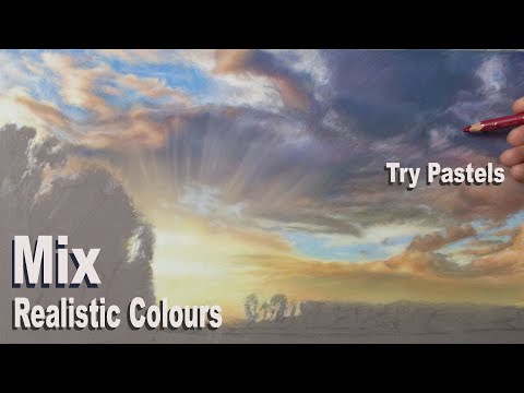 Видео: Урок пастельной живописи ~ Пейзаж пастелью, простой способ. Облака и небо на рассвете.