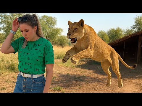 Видео: Почему нельзя подходить к клетке?! Львица увидела добычу и..