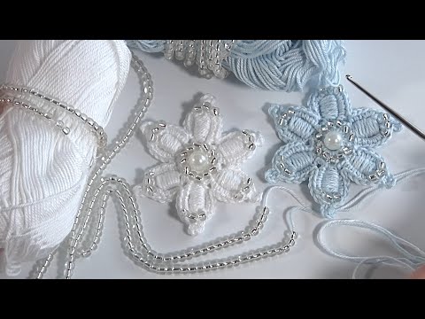 Видео: Супер ПРОСТО и УВЛЕКАТЕЛЬНО! Вяжем нежный ЦВЕТОК за несколько минут/Вязание крючком с бисером