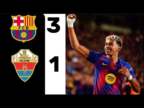 Видео: «Барселона» — «Эльче» 3:1 /Ла Лига: лучшие моменты/Гол Рэшфорда и Ламина на Ямале