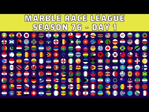 Видео: Marble Race League, сессия 76, день 1, 200 стран