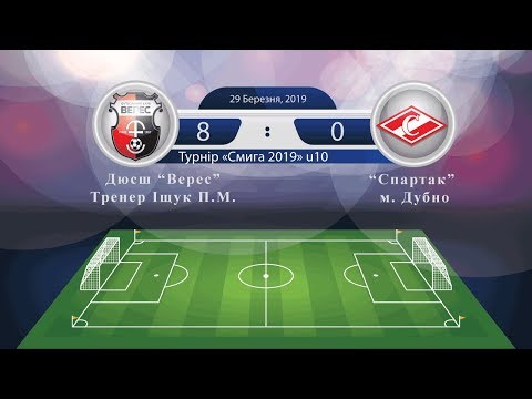 Видео: Дюсш "Верес " 2009рн Іщук П.М. ⚽ vs ⚽ "Спартак" м.Дубно ⚽ 8:0 ⚽Турнір Смига 29/03/2019