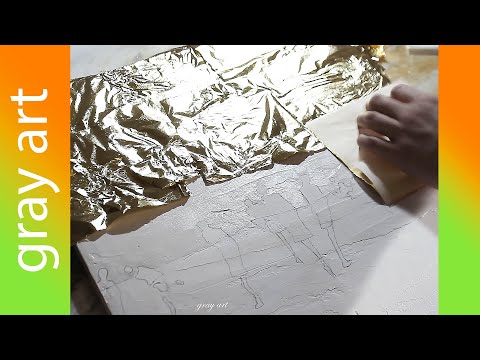 Видео: Интерьерная картина / Абстрактная картина / Поталь