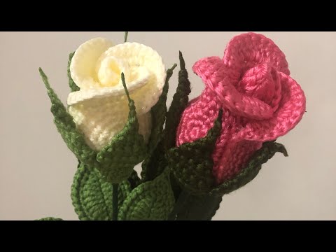 Видео: Crochet rose.How to crochet small rose.Роза крючком. Video#1