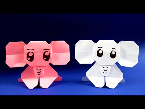 Видео: Как сделать слона из бумаги - Оригами слон схема
