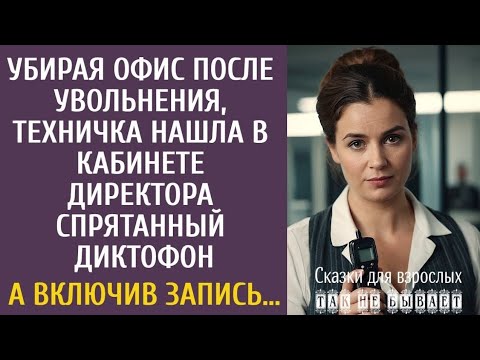 Видео: «Убирая офис после увольнения, техничка нашла в кабинете босса спрятанный диктофон… А включив запись