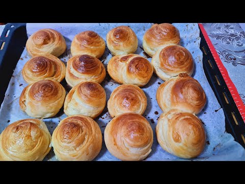 Видео: Слоёные сладкие булочки -Нежнейшие и ароматные! Shirin qatlamli bulachalar Juda yumshoq va xushbo‘y!