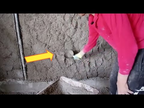 Видео: ВОТ КАК ПРАВИЛЬНО КИДАТЬ КОВШОМ ШТУКАТУРКУ НА СТЕНЫ.
