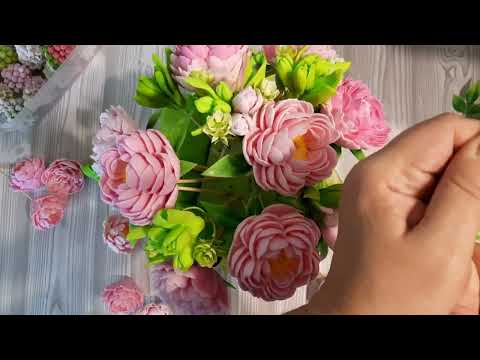 Видео: Букет в гипсовом кашпо "Зубик"