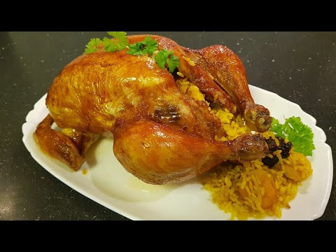 Видео: Курица в карамельной глазури фаршированная рисом с курагой и черносливом