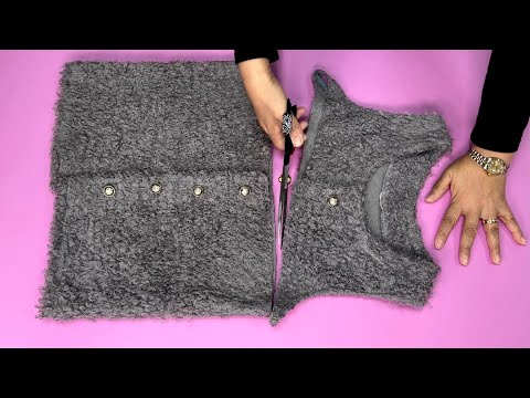 Видео: [DIY] Попробуйте разрезать неиспользованный меховой жилет пополам. | Происходят удивительные вещи.