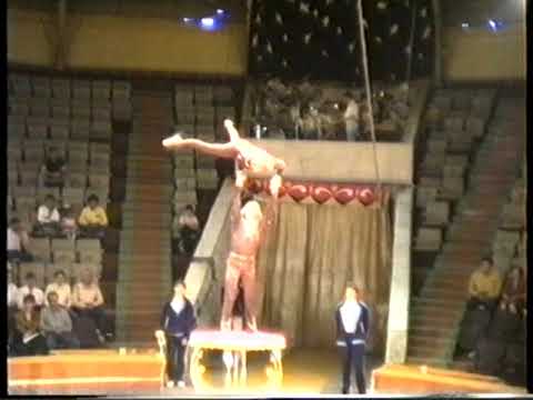 Видео: Акробаты эквилибристы на пьедестале. Нина и Виктор Соляник