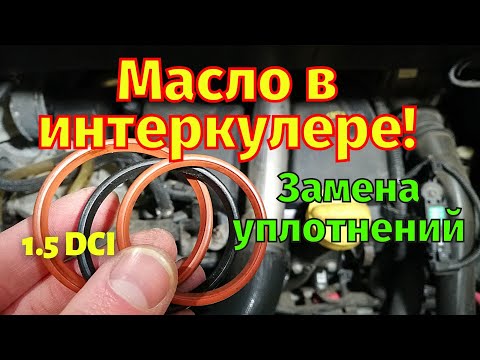 Видео: Замена уплотнений интеркулера 1.5 dci Почему масло в патрубках?