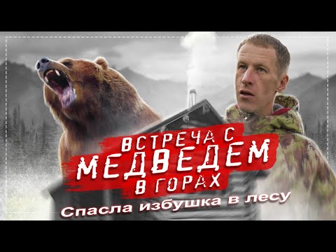 Видео: ВНЕЗАПНО МЕДВЕДИЦА НА ПУТИ! СПАСЛА ИЗБУШКА В ЛЕСУ!