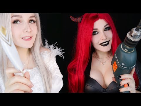 Видео: ASMR TRIGGERS  Angel & Demon 😈👼 АСМР Триггеры Ангел и Демон 🎧