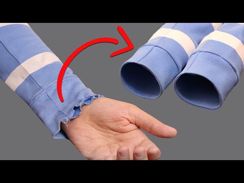 Видео: Как починить протертые до дыр манжеты легко и незаметно!