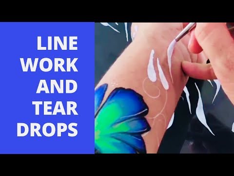 Видео: Мастер-класс по аквагриму: мазки кистью, линии и капли слезы, а также как держать кисть для акваг...