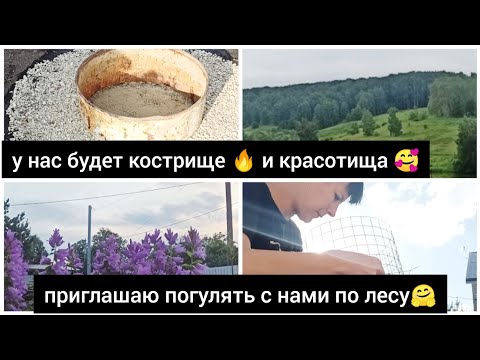 Видео: ПРОДОЛЖАЕМ ОБЛАГОРАЖИВАТЬ ДВОР / ПРОГУЛКА В ЛЕСУ