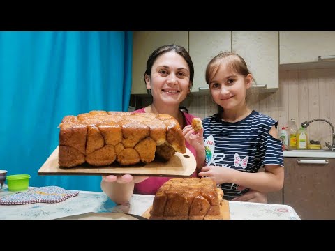 Видео: В деревне снега много а вкусных пирогов еще больше) Отрывной пирог.
