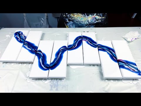 Видео: #197 - 🐙Октаптих!! 8 панелей, голландская заливка?? ЧТО?! | Fluid Artist | Акриловая живопись