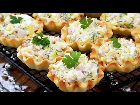 Видео: Вкусные тарталетки из домашнего теста Это отличная закуска на праздничный стол✨