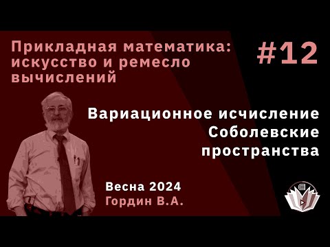Видео: Прикладная математика: искусство и ремесло вычислений 12. Вариационное исчисление, соболевские пр-ва