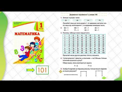 Видео: Математика Додавання і віднімання 1 у межах 100 Розв’язування задач  Робота з геометричним матеріал.