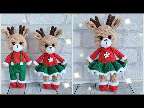 Видео: 🦌ДЕВОЧКА ОЛЕНЕНОК вязаная крючком🦌Олененок мальчик👍crochet deer🦌gehäkeltes Reh