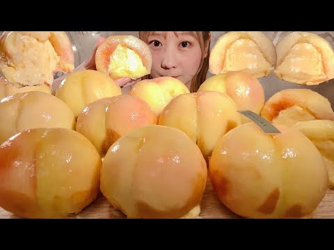 Видео: ASMR Целый персиковый торт【русские субтитры】【Mukbang/ Eating Sounds】