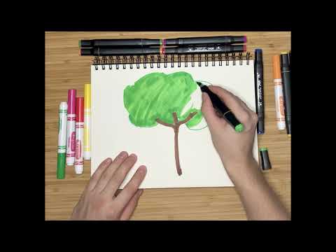 Видео: Урок рисования для детей от 2-3 лет. Рисуем Дерево!