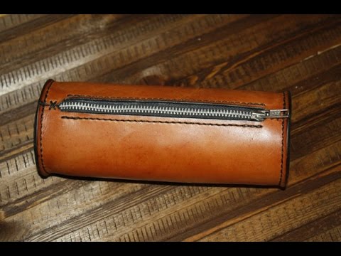 Видео: Работа с кожей. Тубус, пенал.