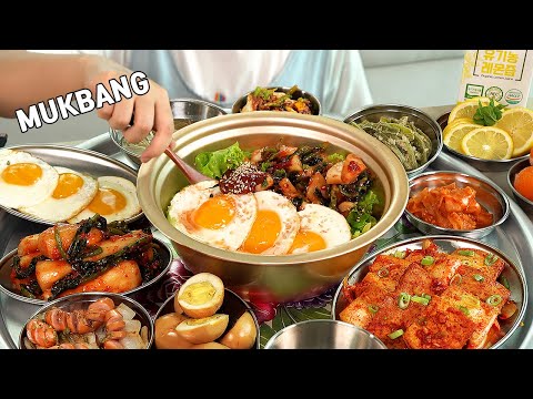 Видео: Mukbang  :)Корейскому пибимпапу на самом деле не нужны никакие другие гарниры.👍👍👍
