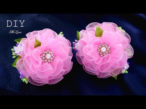 Видео: ЦВЕТЫ ИЗ ОРГАНЗЫ, МК  / РЕЗИНКИ С ЦВЕТАМИ, МК / DIY ORGANZA FLOWERS