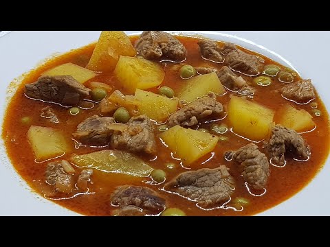 Видео: Мясо с зелёным горошком. Etli bazeliye yemeği