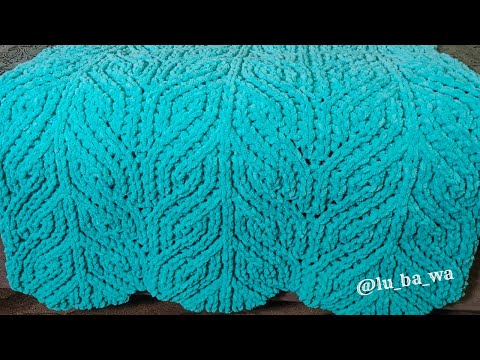 Видео: Плюшевый  Детский Плед  из Alize Puffy Fine Ombre Batik. Схема нового узора.