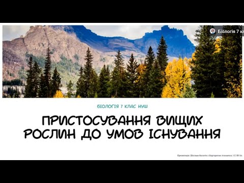 Видео: Біологія 7 клас НУШ Пристосування вищих рослин до умов існування