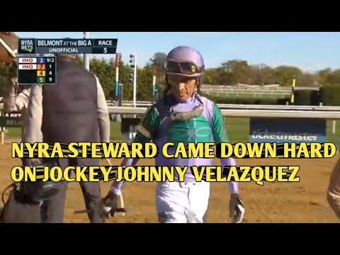 Видео: NYRA STEWARDS НАПРАВЛЯЕТ ЖОКЕЯМ СТРОГОЕ СООБЩЕНИЕ: ЛОШАДЬ ДЖОНА ВЕЛАСКЕСА БЫЛА ДИСКВАЛИФИЦИРОВАНА.