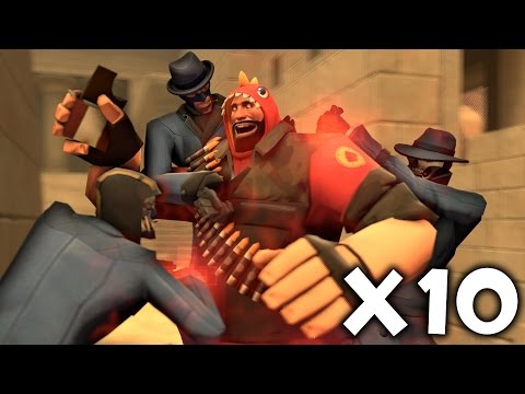 Видео: TF2 X10: БЕССМЕРТНЫЙ ХЭВИ, СУПЕР ПОДРЫВНИК И ШПИОН-БЛЕНДЕР!